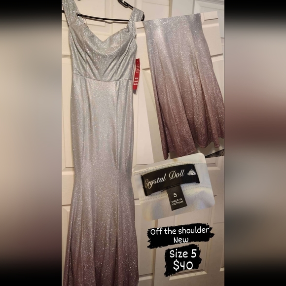 New Silver and pink glittery Mermaid dress - Picture 1 of 2